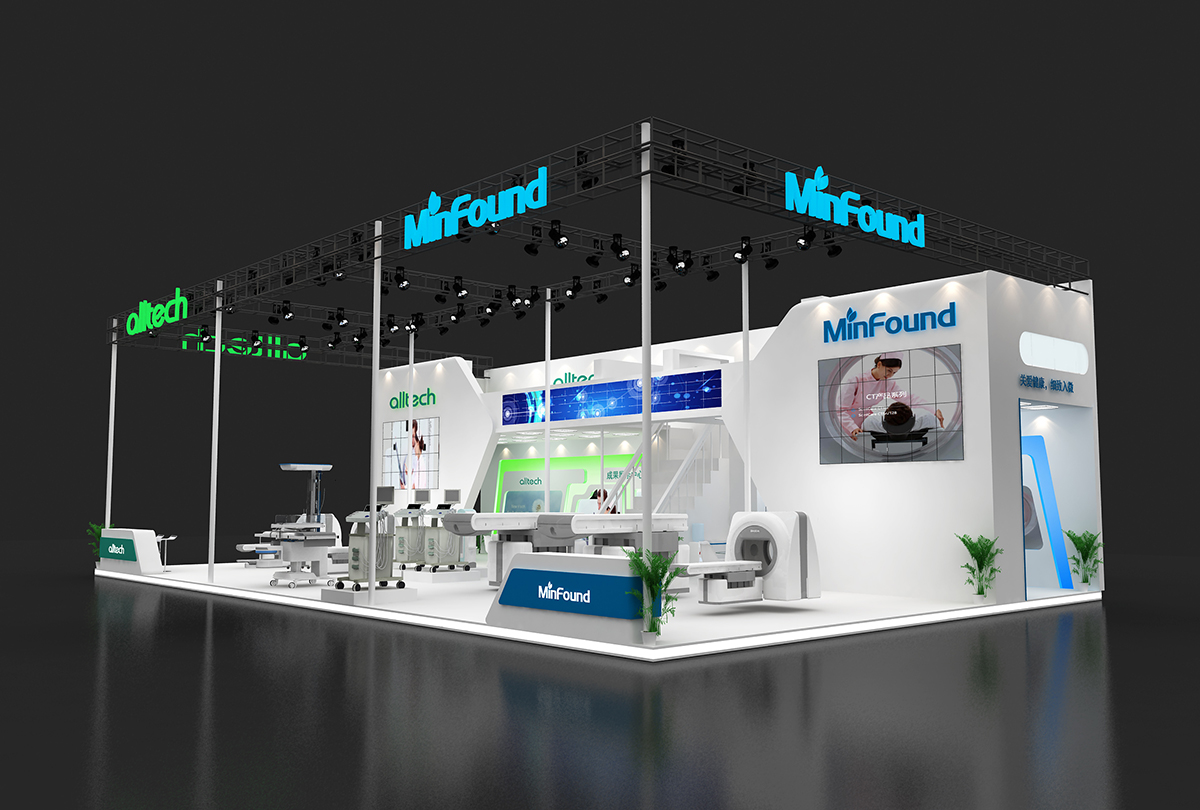 明峰与奥泰医药类展台设计搭建|医疗器械展02