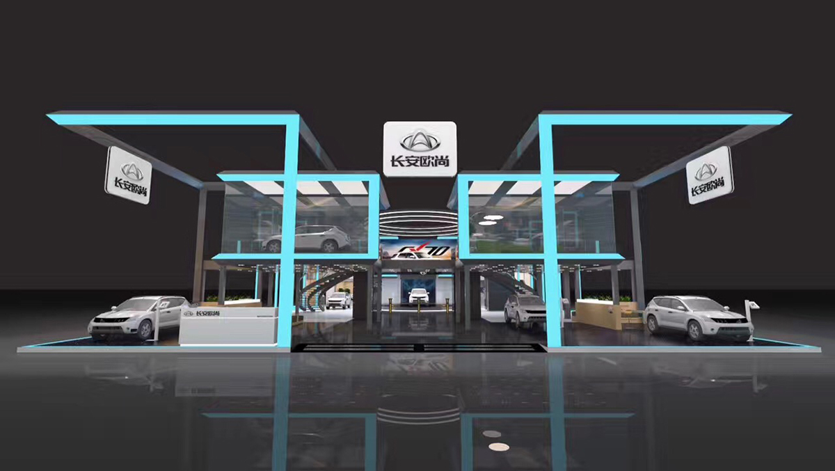 长安汽车|上海车展展台设计搭建施工现场01
